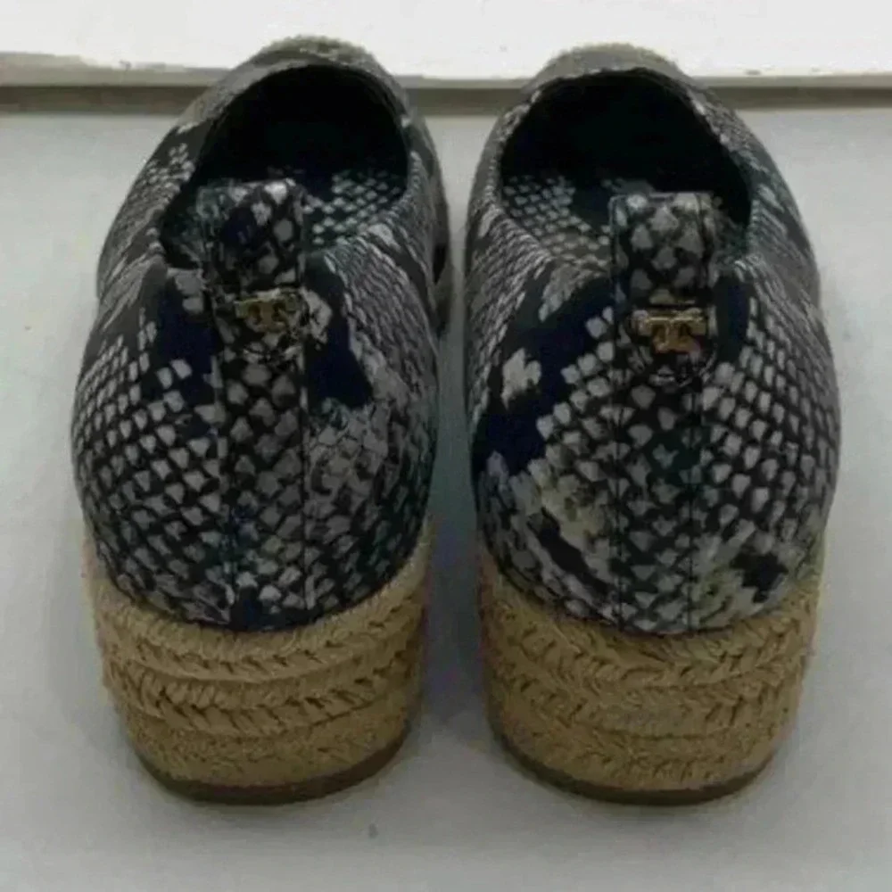 Tory Burch Snake Print Espadrille Flats Women's Shoes Size 8.5